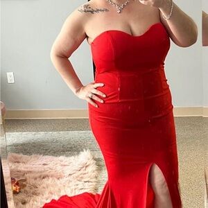 Red gala dress